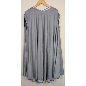 COG The Big Smoke Oversized Sleeveless Stripe Trapeze Dress Black OS